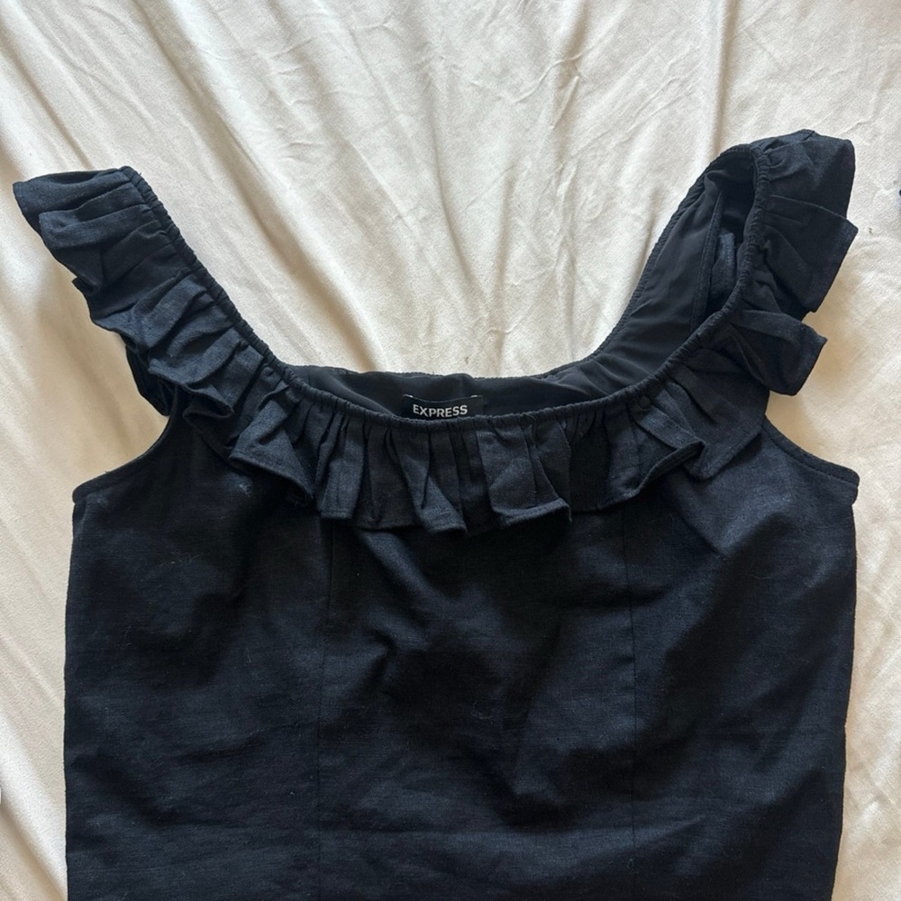 Express Black Ruffled Blouse